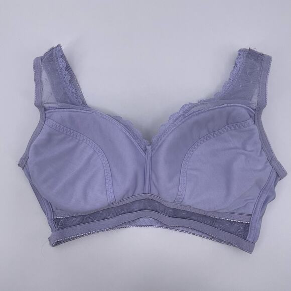 Rhonda Shear Sz M Wireless Bra Pull Over Purple Retro Pin Up Removable Pads #676 - Picture 6 of 12